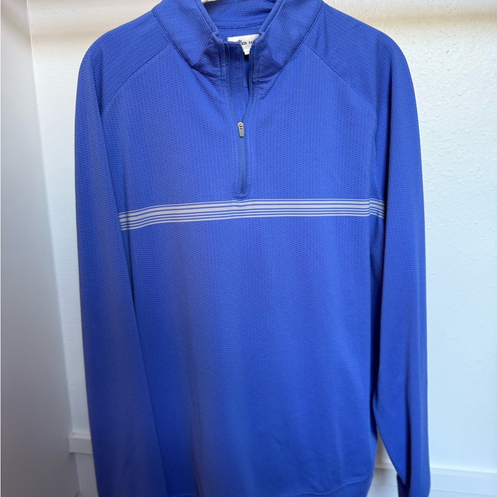 Peter Millar Blue Quarter-Zip Pullover